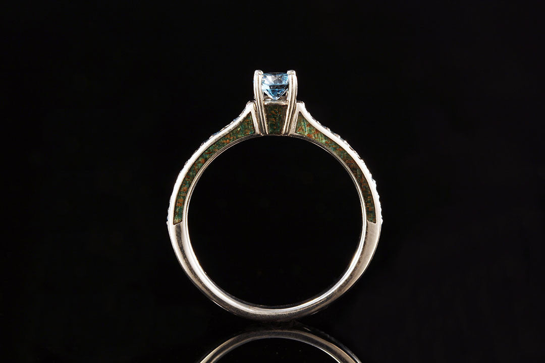 AQUA BLUE DIAMOND ENGAGEMENT RING