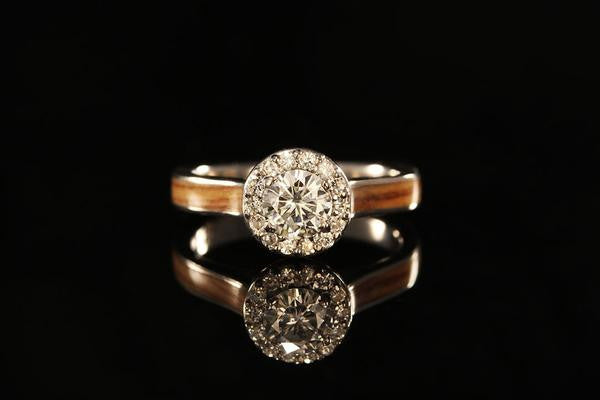 Women s Platinum Diamonds Bethlehem Olive Wood  Ring  