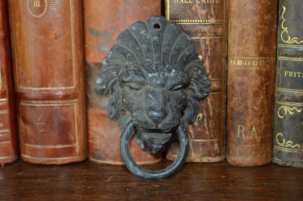 Antique French Lion Head Drawer Pull Furniture Handle Antique