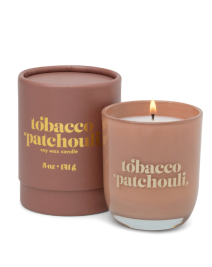 PETITE CANDLE 5 OZ AMBER OPAQUE GLASS - TOBACCO