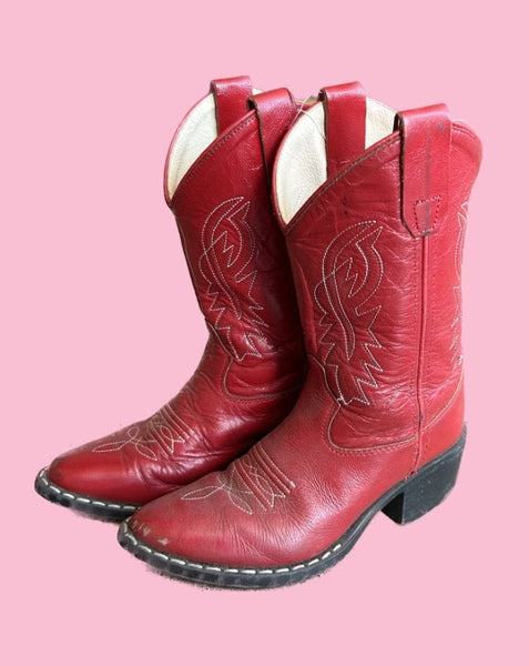Vintage Kids Red Cowboy Boots – And Then LB