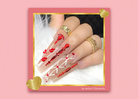 Diamond Heart Nail Jewelry Valentine 3D Nail Charms Nail Art