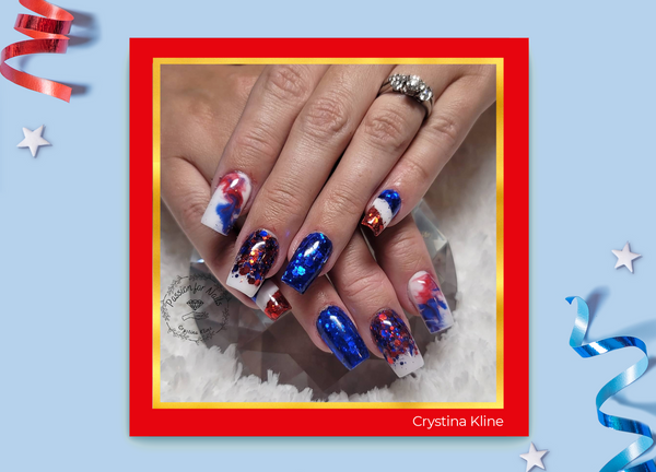 Colors of 4th of July, Red, white, and Blue nails, Festive and Unique