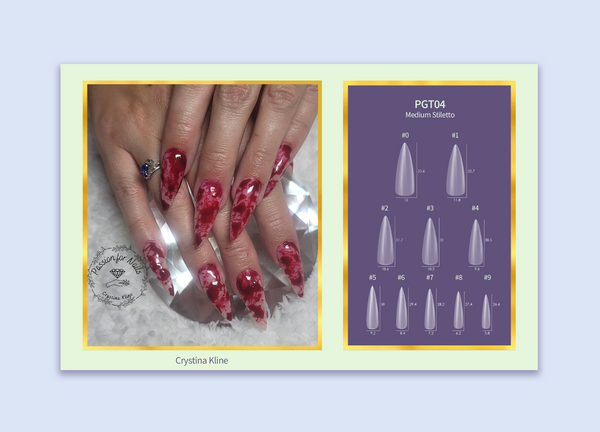 Pro Gel Tips - PGT04 Medium Stiletto