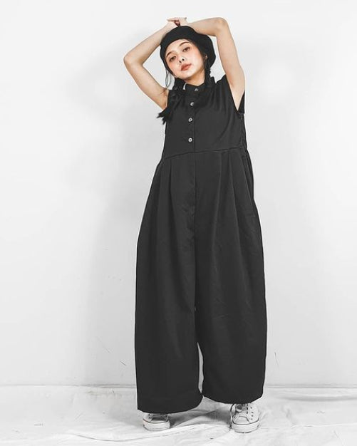 Women Wide Leg Black Jumpsuit | Roses & Rhinos