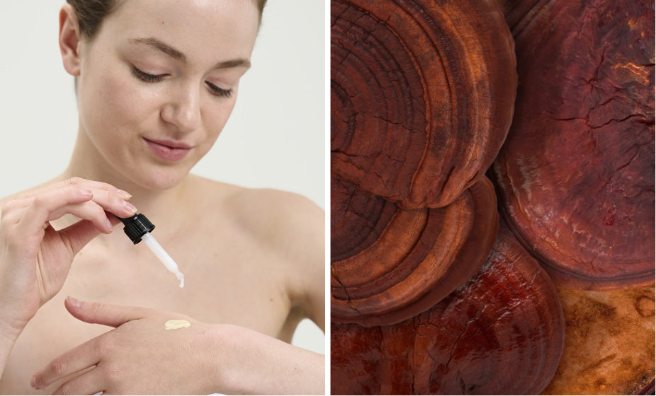  Woman using Pai Skincare Tri-Mushroom Super-Soothing Booster