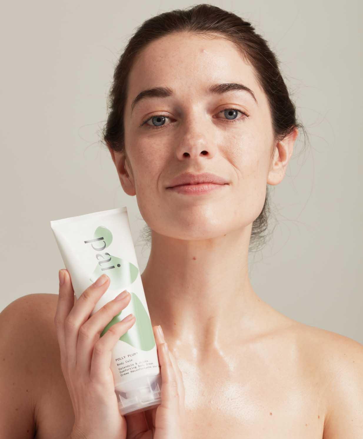 Woman with body cream