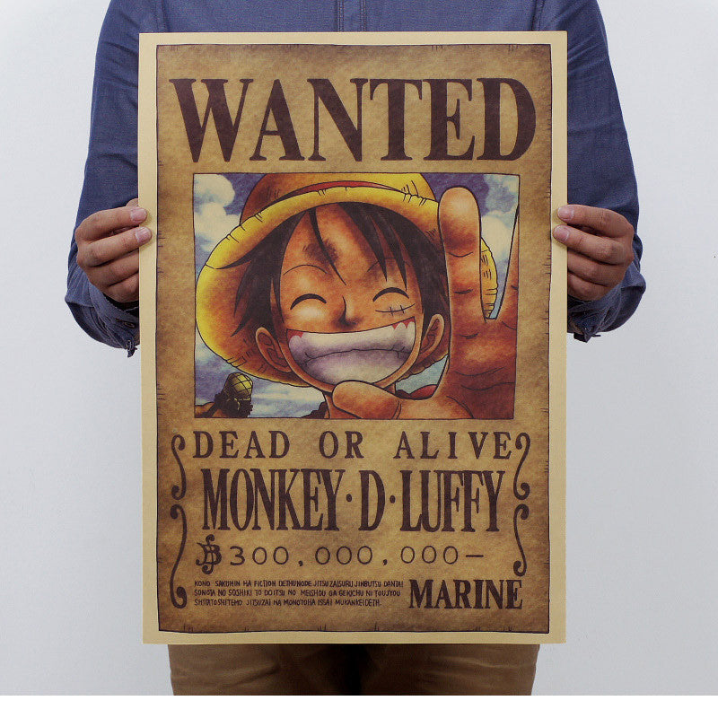 One Piece Wanted Poster Decor Wall Stickers Animebling