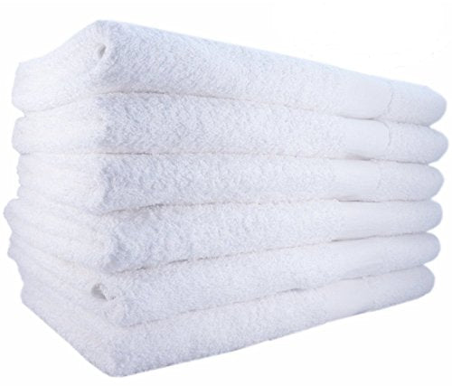 white cotton bath towels