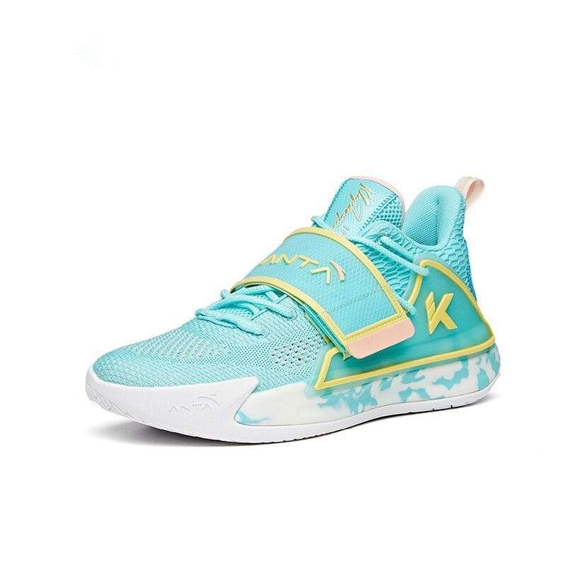 light blue and pink basketball shoes