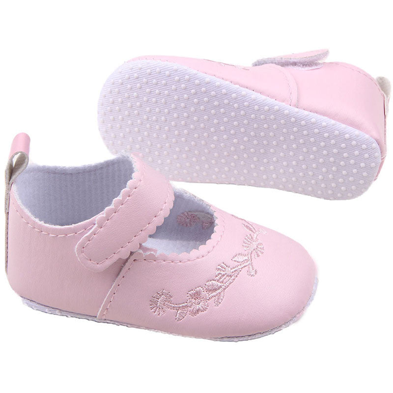 New Kid Girl Pu Leather Princess Crib Shoes Newborn Comfy Outdoor Baby Shoes 0-12M NW