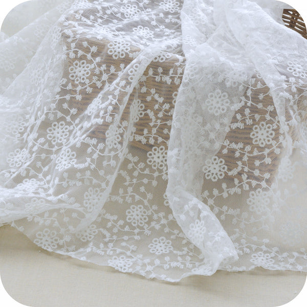 embroidered cotton lace fabric