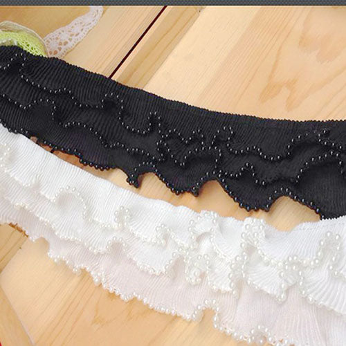 stretch ruffle lace trim