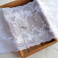 3 Yards of 20cm Width Premium Floral Embroidered Lace Fabric Trim