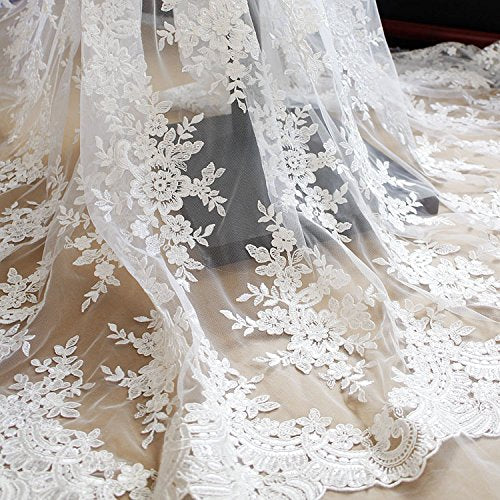 white tulle lace fabric