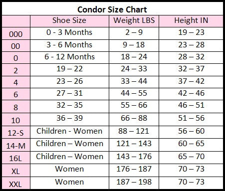 Sock Size Vs Shoe Size Chart