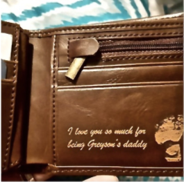 brown leather wallet with a message inside | brown leather for men
