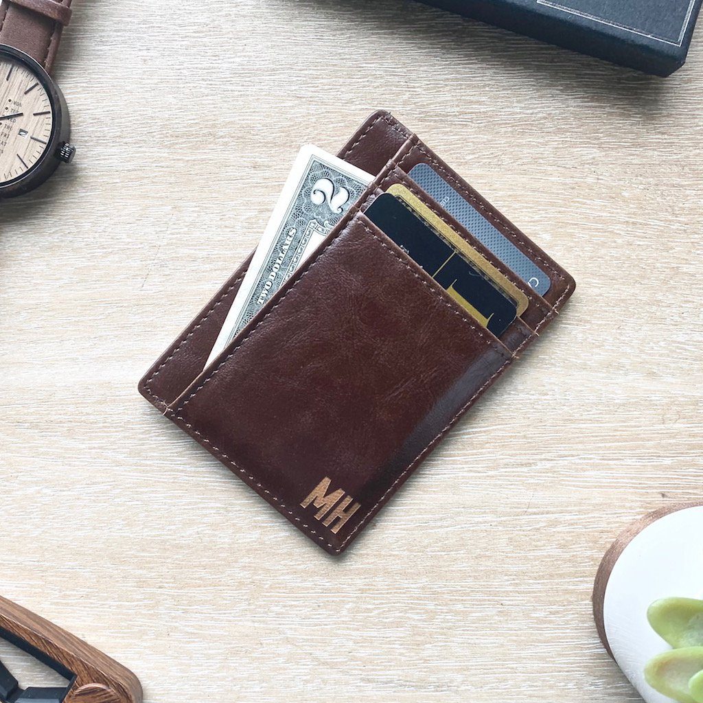 Personalized Front Pocket Leather Wallet - Basic | Swanky Badger