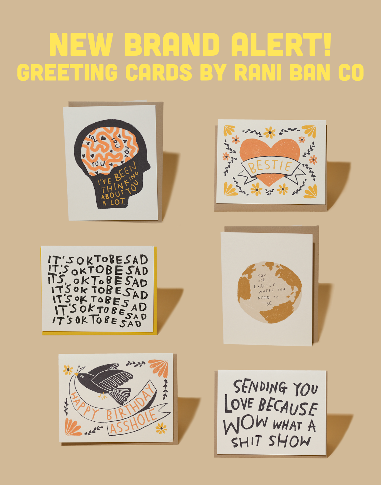 New brand alert! We now carry greeting cards by rani ban co
