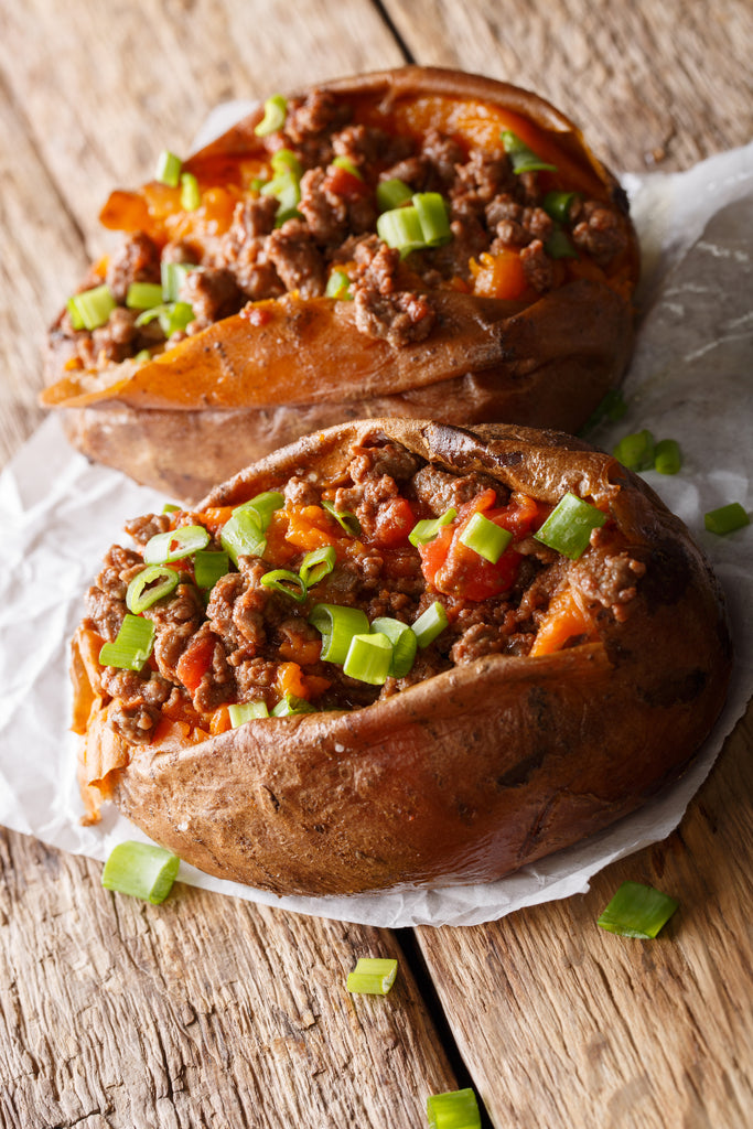 Taco Stuffed Sweet Potato Recipe For Meal Prep - Swolverine