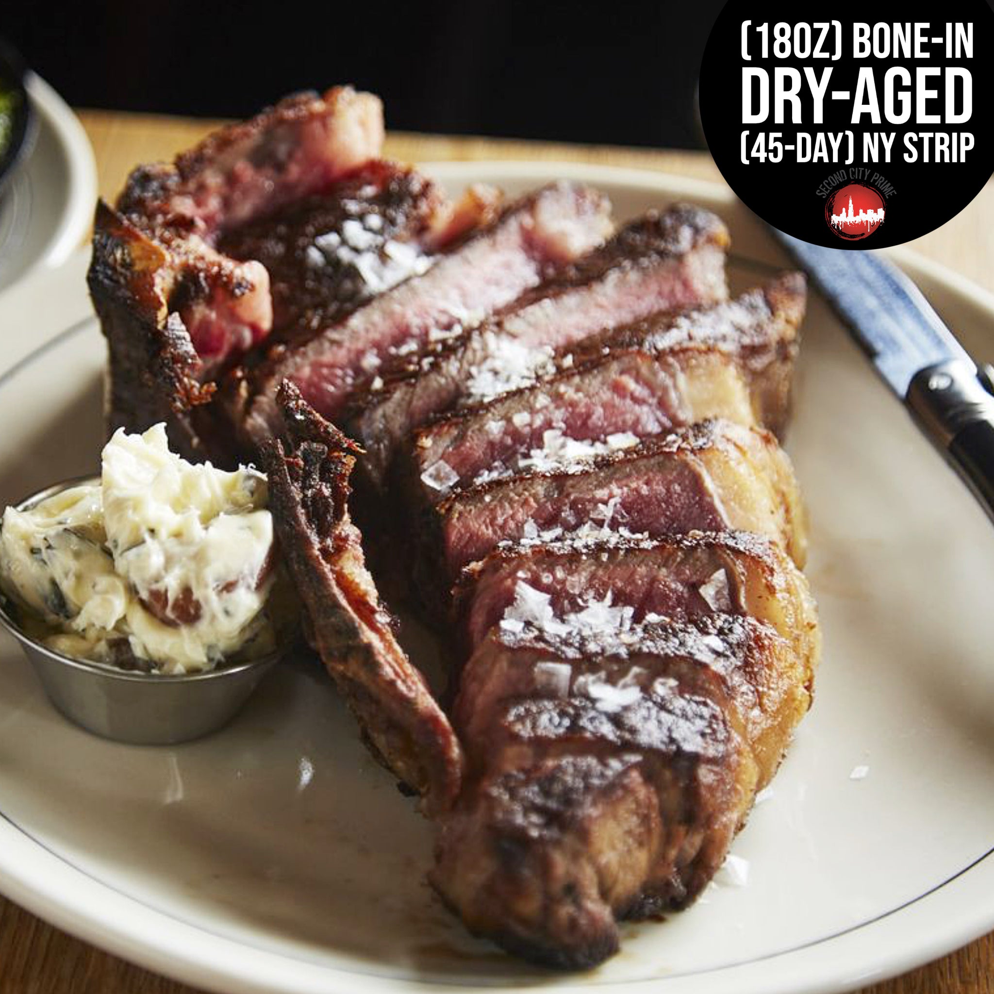 18oz Prime Bone In Dry Aged Ny Strip Second City Prime Steak And Seafood