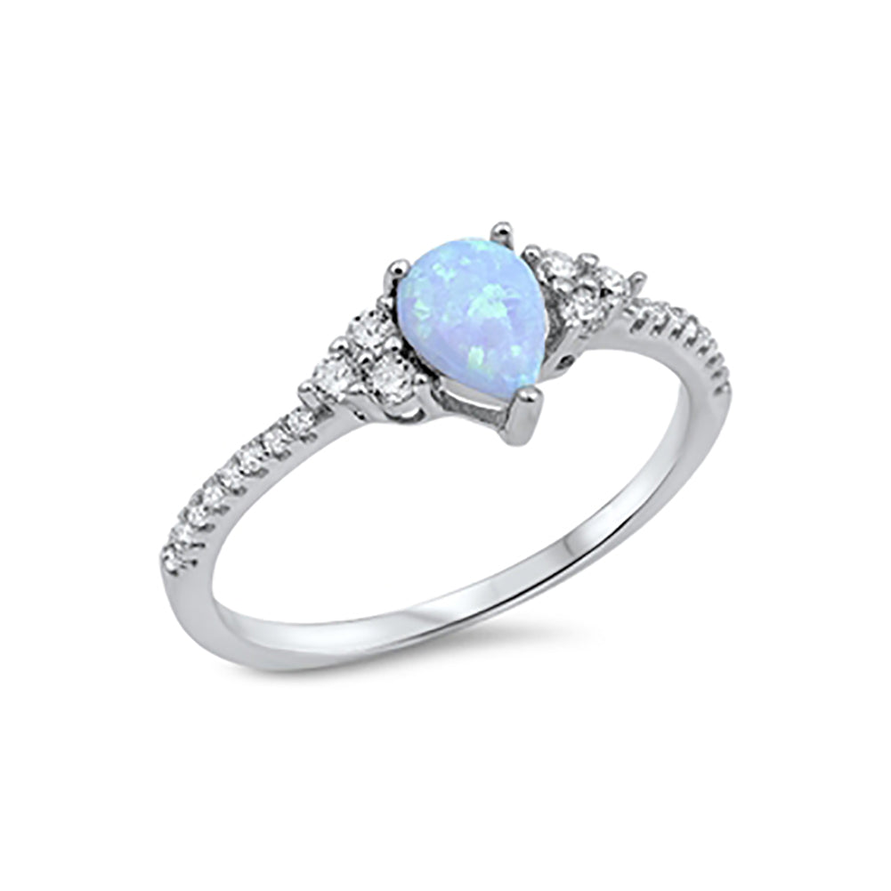 Teardrop Engagement Ring 925 Sterling Silver Round CZ Choose Color | eBay