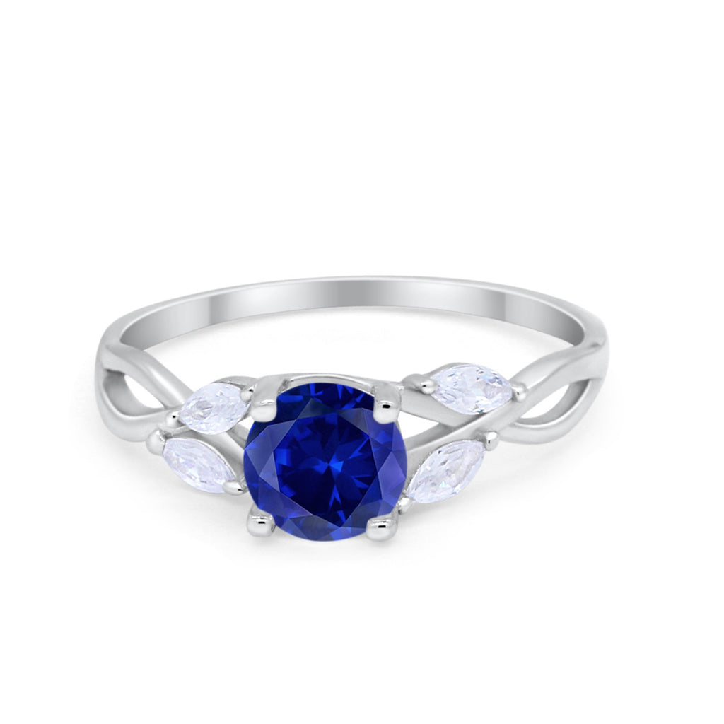 Art Deco Wedding Ring Marquise Simulated Cubic Zirconia 925 Sterling S ...