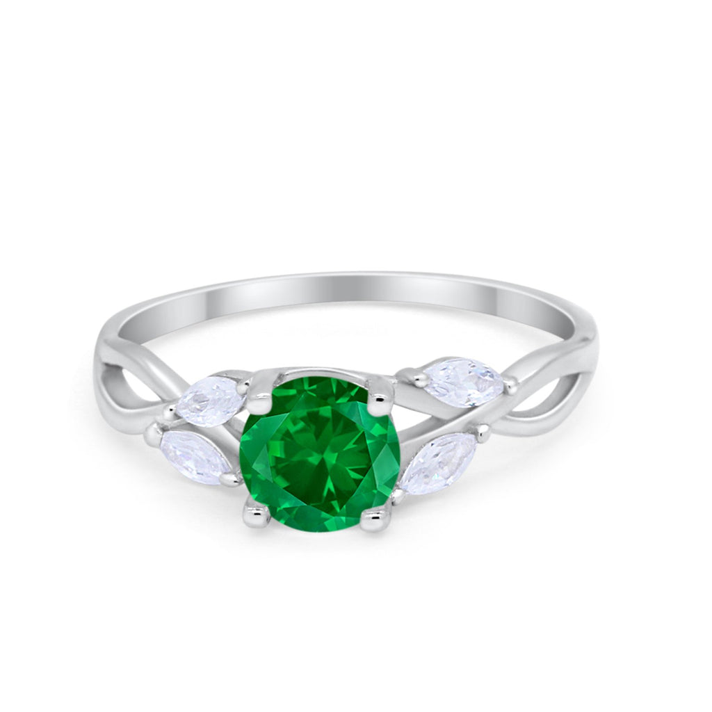 Art Deco Wedding Ring Marquise Simulated Cubic Zirconia 925 Sterling S ...