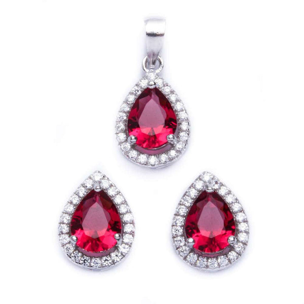 Halo Jewelry Set Halo Pendant Halo Stud Earrings Matching Set Teardrop ...