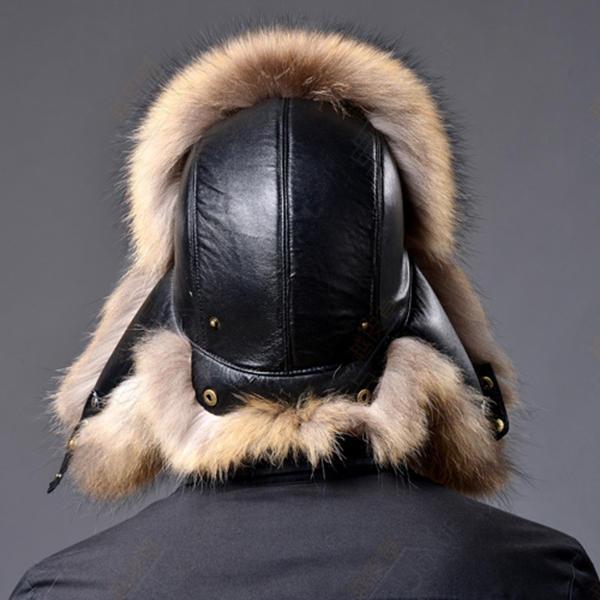 mens winter fur hats with ear flaps