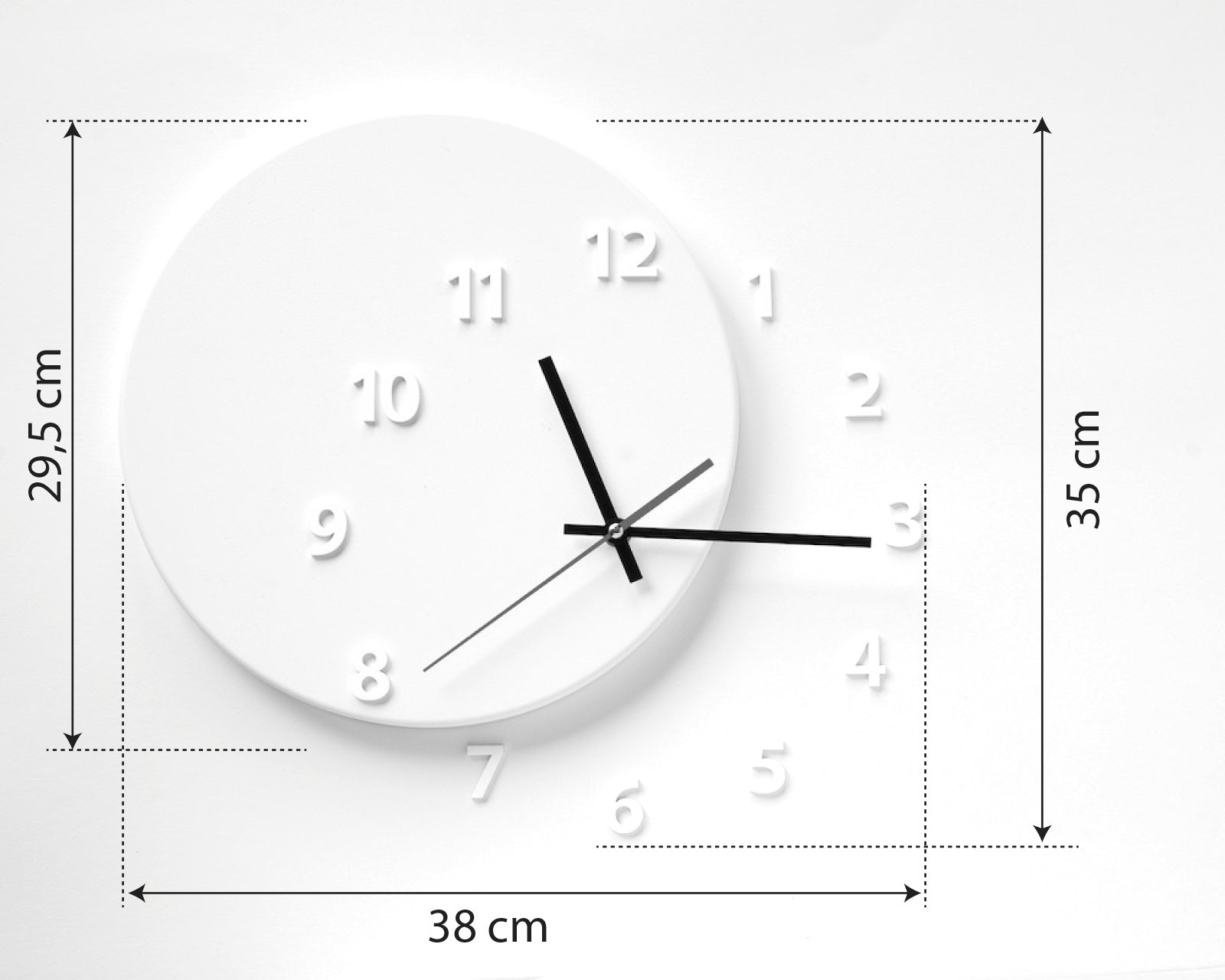 Wall Clock Out Of Time Black Blue Light4dark