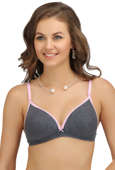 Cotton Padded Bra Panty Combo - Gunsmoke, 36a, Free, Lightly Padded Bra,  Heavily Padded Bra, पैडेड ब्रा - Your Wardrobe, Ahmedabad