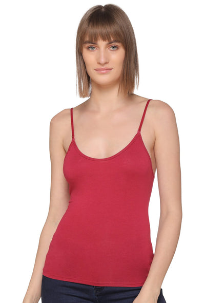 Camisole - Buy Women & Girl Red camisole with Transparent & Halter Neck