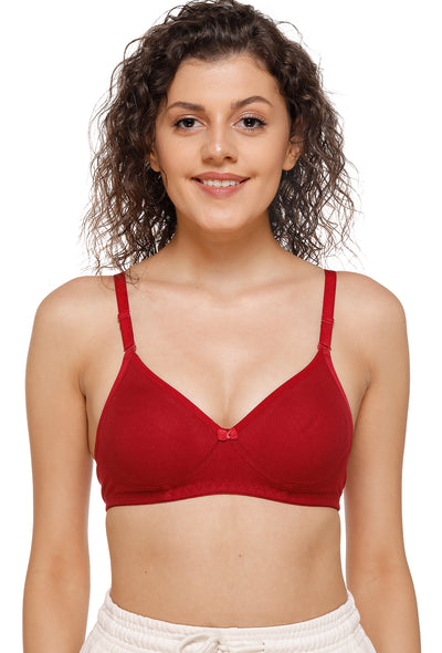 Plain Hosiery Cotton Seamless Non Padded Full Coverage Bra For