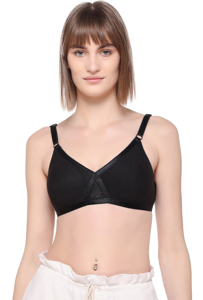 V Shape Plain Sona Elastic Straps Cotton Breastfeeding Bra For