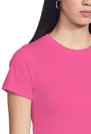Sona Women T-Shirt, Half Seleves,  ACTIVEWEAR,LINGERIE,APPAREL, SONAEBUY, Round Neck, L-Pink