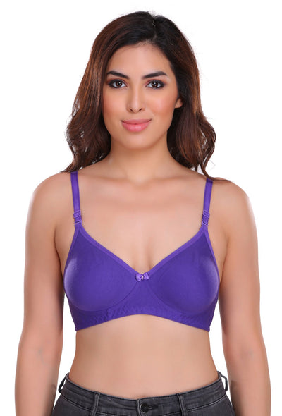 SONA Women's Cotton Non-Padded Wire Free Full Coverage Bra Maroon 