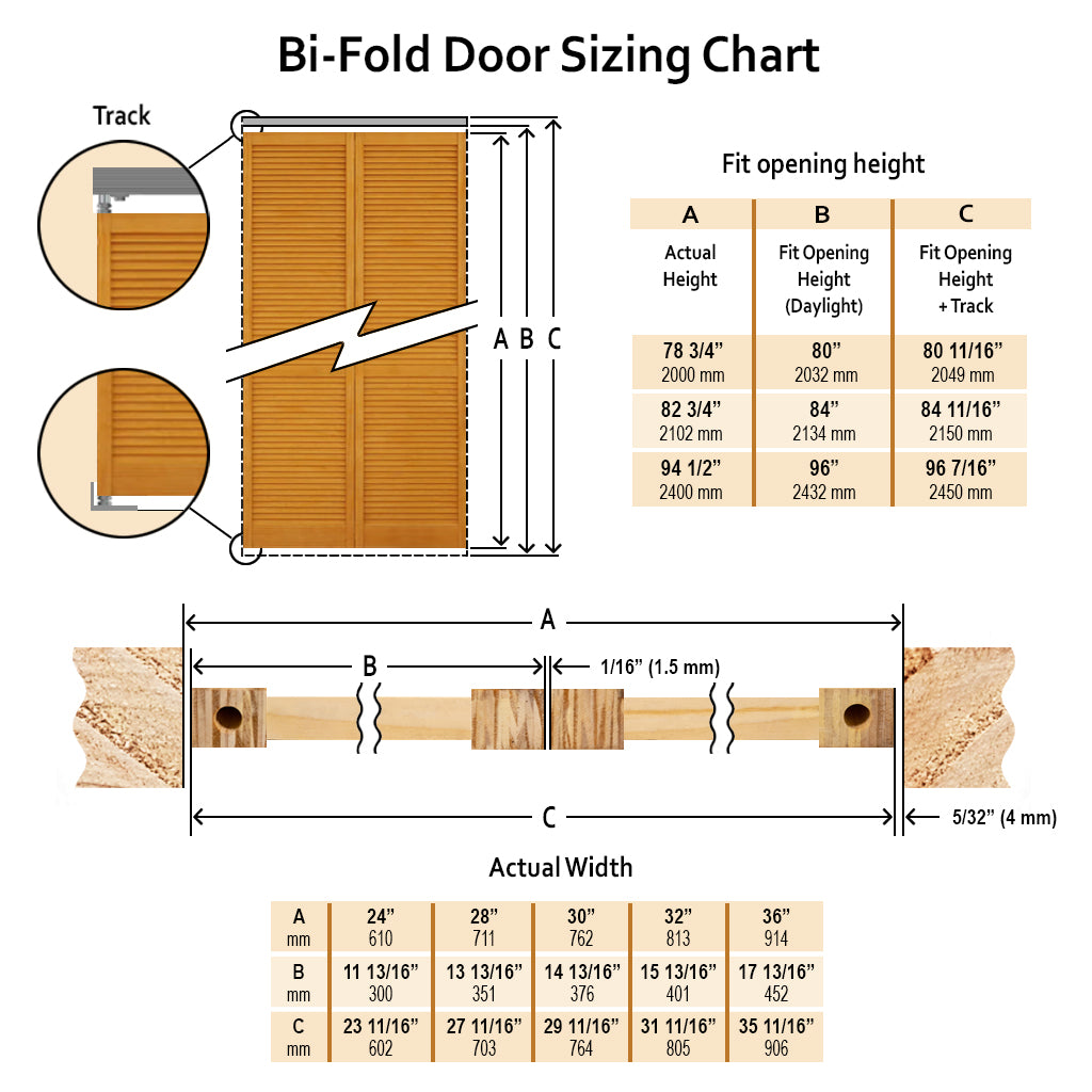 Closet Door, Bi-fold, Kimberly Bay Plantation Louver-Louver Clear 96 in. x  1 in. x 36 in. 