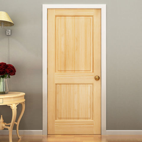 Square Top Interior Door Slab 2 Panel Door Solid Pine Double