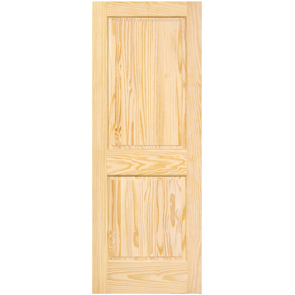 2-Panel Colonial Solid Pine Unfinished Interior Door Slab – In & Out