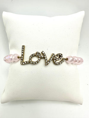 Love Beaded Stretch Bracelet - THEKLOSETKOUTURE.COM - Beaded Stretch Bracelet