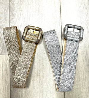 Woven Foil Accent Belt - THEKLOSETKOUTURE.COM