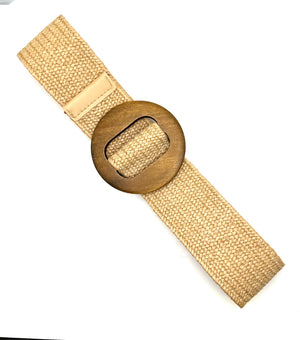 Straw Belt with Wood Buckle - THEKLOSETKOUTURE.COM
