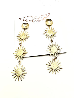 Triple Starburst Earring - THEKLOSETKOUTURE.COM