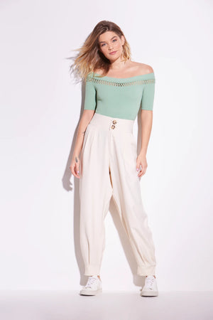 Off the shoulder lattice top - THEKLOSETKOUTURE.COM