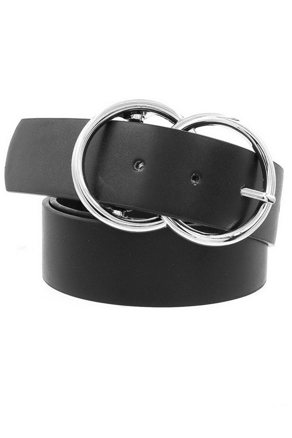 Double Ring Faux Leather Belt