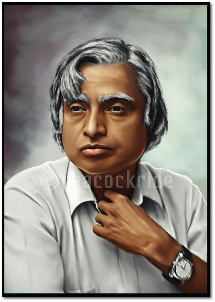 Dr APJ Abdul Kalam Digital Art Wall Poster/ Frame – Peacockride