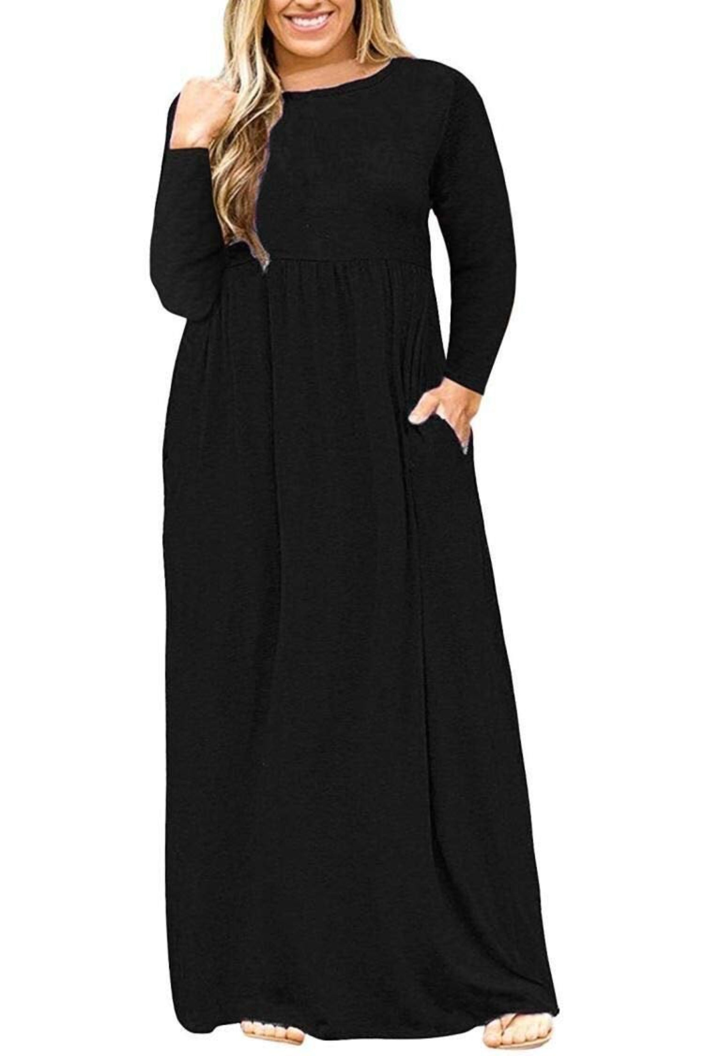 Tunic Swing Maxi Dress with Pockets – POSESHE