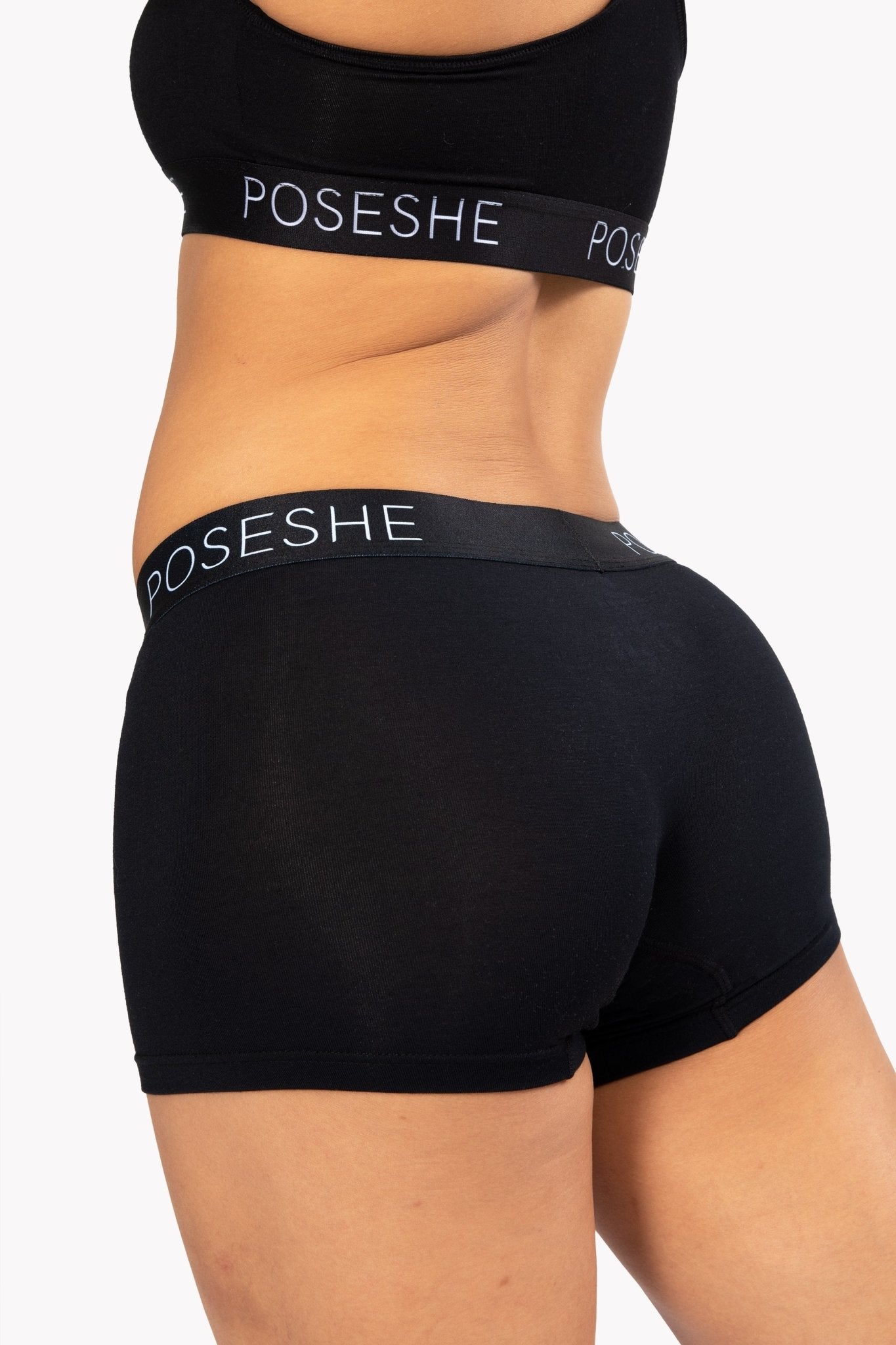 POSESHE Plus Size Women Underwear High-Waisted Boxer Briefs, 6 Inseam