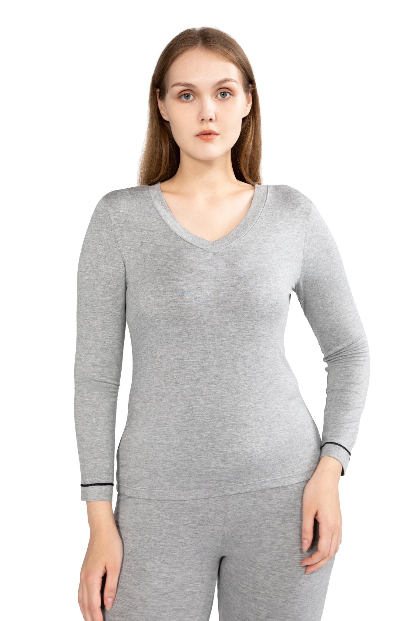 POSESHE Women's Plus Size V-Neck Short Sleeve Bodysuit, S-5XL 